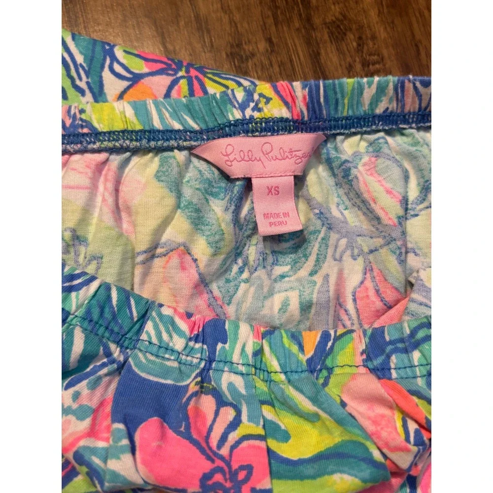 Lilly Pulitzer Strapless Smocked Mini Dress Tropical Floral XS Vacation Resort - Picture 7 of 7